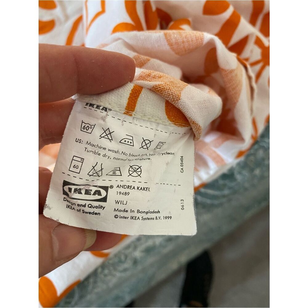 IKEA Orange and White Patterned Duvet Cover - Picture 5 of 6